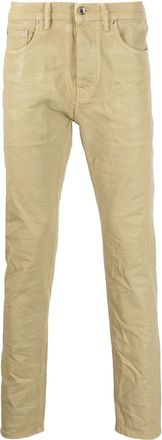 Purple P001 leathered skinny jeans - men - Cotton - 34 - Brown