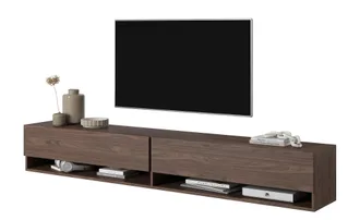 Selsey Selsey - Mirrgo - Mueble Tv Suspendido Con Compartimentos Abiertos, Nogal 200 Cm