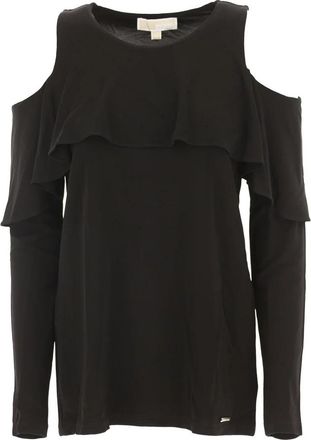 Michael Kors Blouse met Ontblote Schouder - Dames - Blouses - Zwart - S - Overhemden