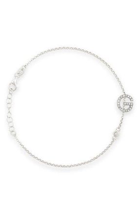 Meshmerise Diamond Initial Bezel Bracelet in White-G at Nordstrom Rack