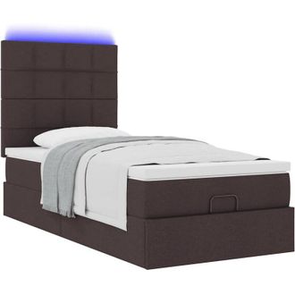 vidaXL Vidaxl - Estructura De Cama Otomana Colch&oacute;n Tela Marr&oacute;n Oscuro 100x200cm