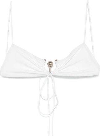 CHRISTOPHER ESBER Ruched Orbit bikini top - White
