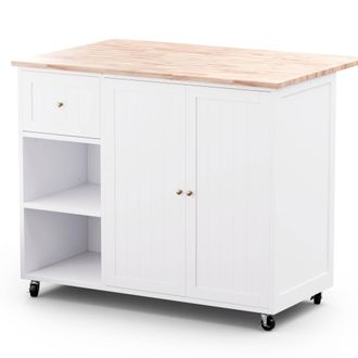 Blumfeldt Blumfeldt Etsu Carro De Servicio Encimera Extensible 2 Cajones 2 Puertas 2 Estantes Ruedas Con Freno De Estacionamiento Espacio De Almacenamiento