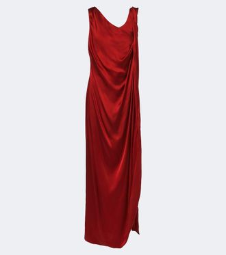 Maison Margiela Draped satin maxi dress