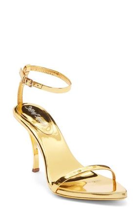 Jeffrey Campbell Obsession Ankle Strap Sandal in Gold Patent Gold at Nordstrom, Size 8.5