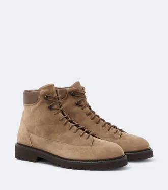 Common Projects Hiker leather-trimmed suede lace-up boots