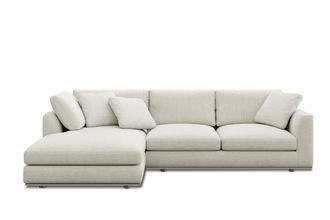 Castlery Hamilton Chaise Sectional Sofa Left Facing Customized, Performance Classic Twill Cream, Spill Resistant, Removable Covers for Sofas by Castlery