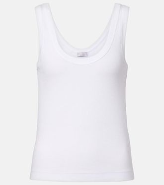 Brunello Cucinelli Monili cotton-blend tank top