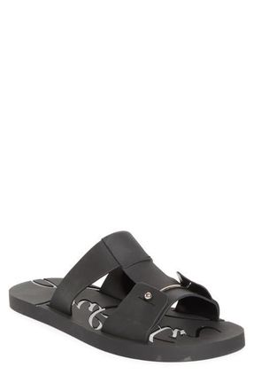 Christian Louboutin Zakouski Rubber Slide Sandal in Black at Nordstrom, Size 13Us