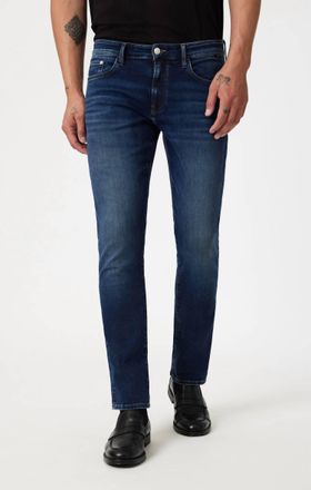 Mavi Marcus Slim Straight Leg Jeans In Deep Brushed Feather Blue