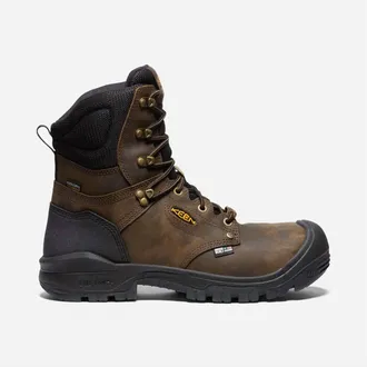 Keen Mens Utility Independence 8 Composite Toe Insulated Waterproof Work Boots In Dark Earth/black