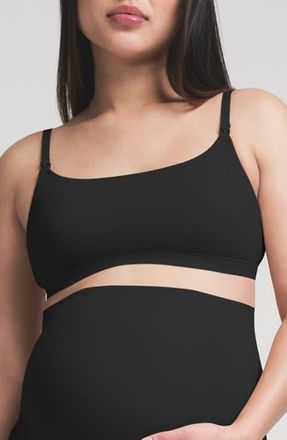 SKIMS Fits Everybody Maternity/Nursing Bra in Onyx at Nordstrom, Size X-Large