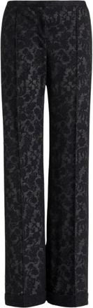 Alberta Ferretti Wool Lace Broeken - Dames - Wijde Broeken - Zwart - XS - Wol - Broeken