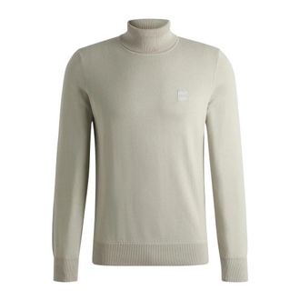 HUGO BOSS Turtlenecks, male, Beige, M, Rollneck regular-fit Jumper