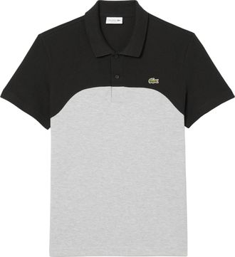 Lacoste Herenpoloshirt met kleurblok (Grijs)