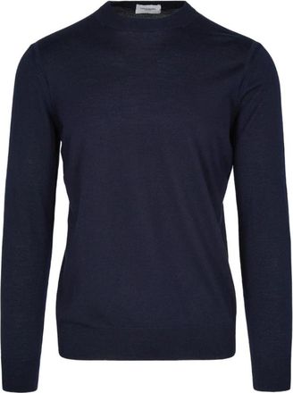 Paolo Pecora Trui met ronde hals - Heren - Ronde hals truien - Blauw - XL - Wol - Truien & Vesten