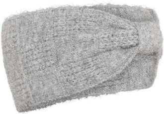Kaffe KAlouie Rib Knit Gathered Headband in Grey Melange at Nordstrom