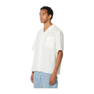 PANGAIA Pangaia - DNA Linnen Camp Collar Shirt - Heren - Overhemden - Wit - Maat: S Linnen