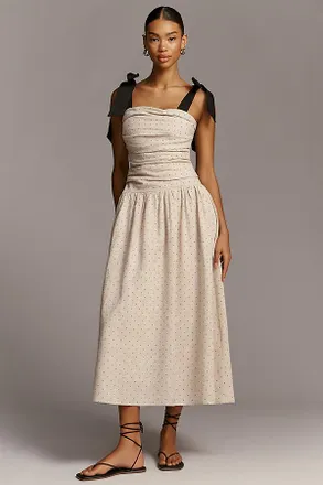 En Saison Tie-Strap Midi Dress