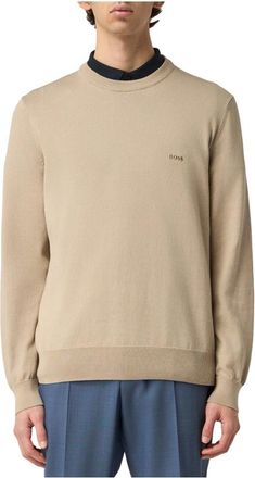 HUGO BOSS Round-neck Truien - Heren - Ronde hals truien - Beige - S - Truien & Vesten