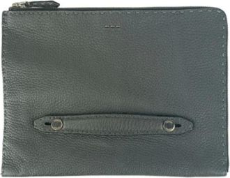 Fendi Pre-owned Clutches, female, Gray, Size: ONE SIZE Pre-owned Leather fendi-bags