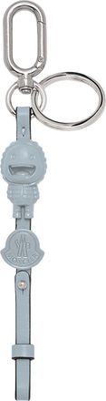 Moncler Moncler Mascotte Leather Key Holder, Men, Blue, Size: One Size