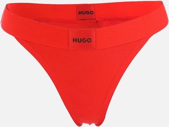 HUGO BOSS Womens Logo Waistband Thong - Red - Size: 10