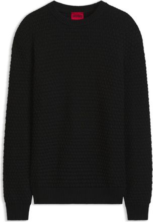HUGO BOSS Textured cotton sweater with tonal logo