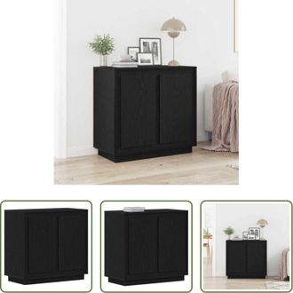 vidaXL vidaXL Credenza in legno multistrato - Credenza Rovere Nero 80 x 40 x 75 cm Legno multistrato
