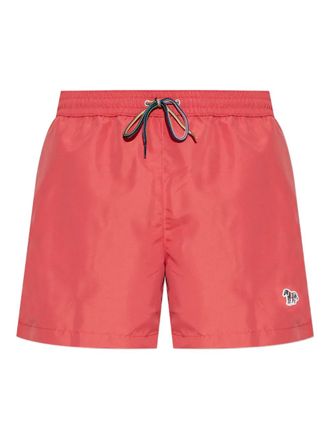 Paul Smith drawstring-waist zebra-motif swim shorts - men - Recycled Polyester - S - Red