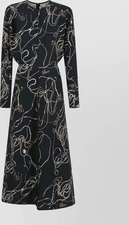 Victoria Beckham abstract crew neck long sleeve midi