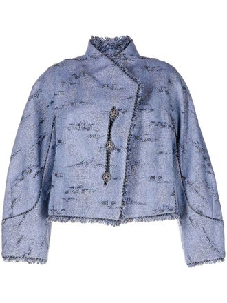 Shiatzy Chen Giacca con effetto jacquard Reminiscence - Blu