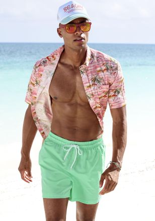 Venice Beach Badeshorts VENICE BEACH, Herren, Gr. XXL (58/60), N-Gr, gr&uuml;n (mint), Microfaser, Polyester, Recycling-Polyester, kontrastfarbene Details, unifarben, B