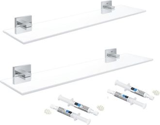 GROHE Juego De 2 Estantes Grohe Start Cube 53 Cm Supersteel + 2 Grohe Quickglue A2 Para Acceso Con Dos Placas De Fijaci&oacute;n