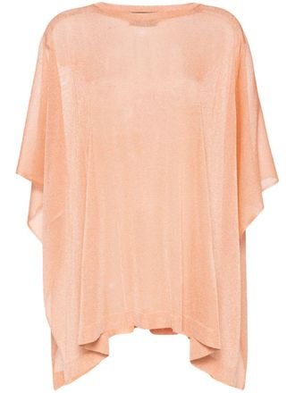 Fabiana Filippi semi-sheer knitted cape - Pink