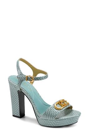 DKNY Shepard Ankle Strap Platform Sandal in Waterlily Teal at Nordstrom, Size 6.5