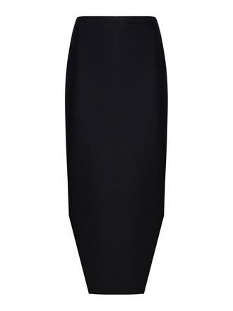Givenchy Black Wool And Mohair Asymmetric Midi Skirt
