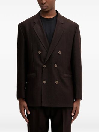 HUGO BOSS Blazer met visgraat patroon - Bruin