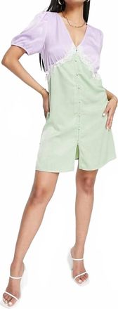 Vila Womens V-Neck Mini Dress In Green