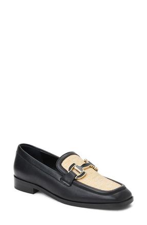 Bruno Magli Natalie Bit Loafer in Black Raffia at Nordstrom, Size 10.5