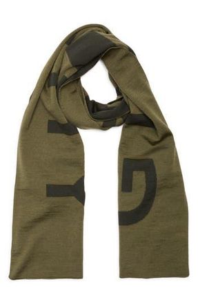 Givenchy Intarsia Logo Wool Scarf in Khaki at Nordstrom Rack