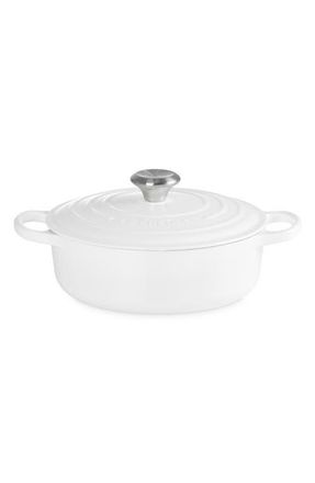 LE CREUSET Signature 3.5-Quart Round Enamel Cast Iron Dutch Oven in White at Nordstrom