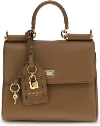 Dolce & Gabbana Brown Calf Leather Bos Taurus Shoulder Womens Bag