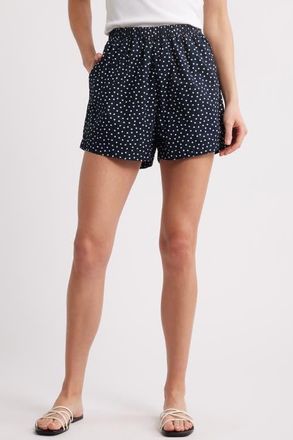 Nation Ltd Flynn Polka Dot Pima Cotton Poplin Shorts in Cabana Polka Dot at Nordstrom, Size X-Small