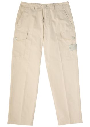 Stone Island Straight-leg Cotton-poplin Cargo Trousers - Beige - 36 (W36 / XL)