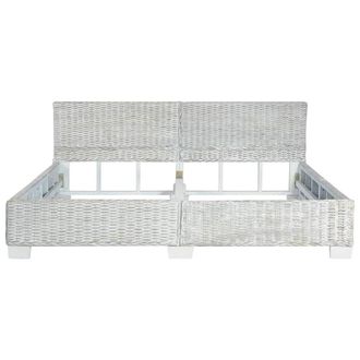 Berkfield Home Comfortable Bed Frame Grey Natural Rattan 180x200 cm Super King