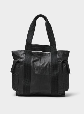 Yohji Yamamoto Paper-effect canvas tote