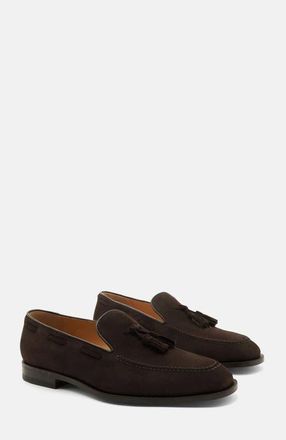 Scarosso Duccio Loafers in Dark Brown Suede at Nordstrom, Size 42.5