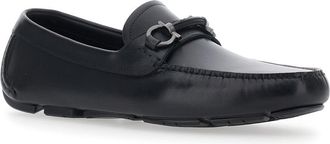 Ferragamo Mens Loafers Sunsay Black Leather Calf