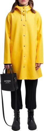 Stutterheim Gele A-lijn regenjas Mosebacke - Dames - Regenjassen - Geel - 2XS - Katoen - Jassen